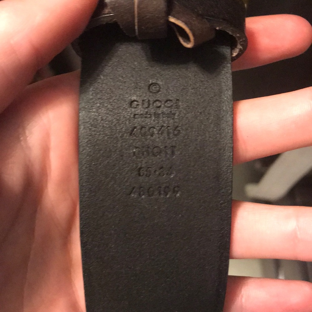 Gucci Brown Leather Belt with Gold Double G Buckle - Picture 8 of 10